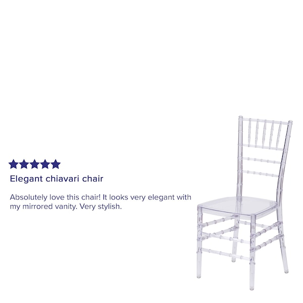 Flash Furniture Flash Elegance Crystal Ice Stacking Chiavari Chair - 2-BH-ICE-CRYSTAL-GG