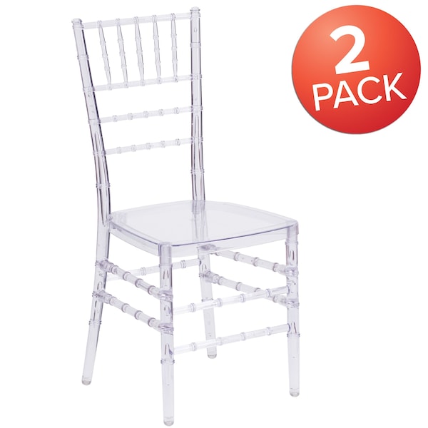 Flash Furniture Flash Elegance Crystal Ice Stacking Chiavari Chair - 2-BH-ICE-CRYSTAL-GG