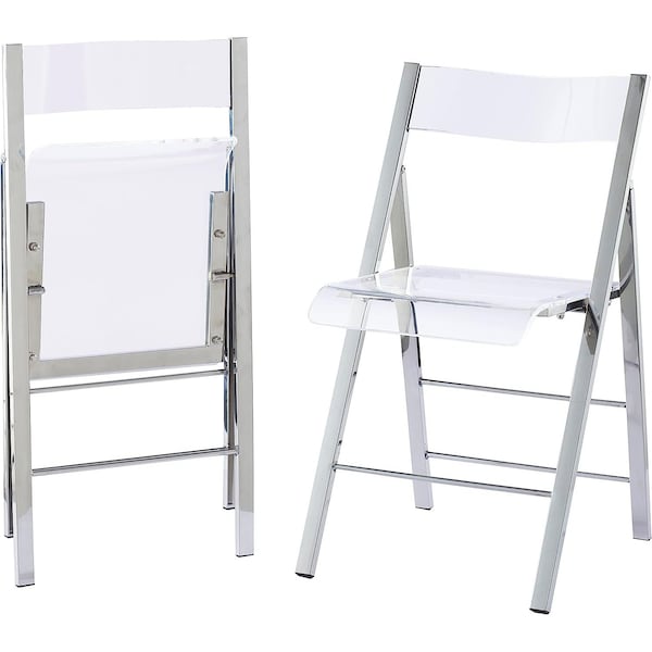 Isl Furnishings Kasper Flex Luxury Modern Folding Chairs Silver - CH43DC-2PK-AR01-PC10