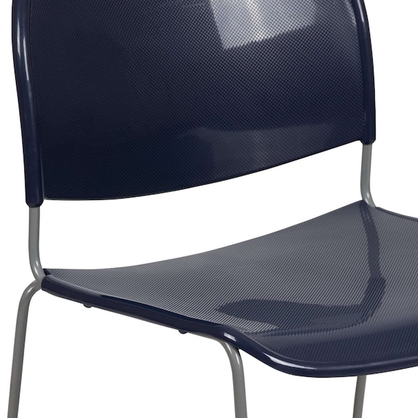 Flash Furniture Navy Plastic Stack Chair, PK5 - 5-RUT-188-NY-GG