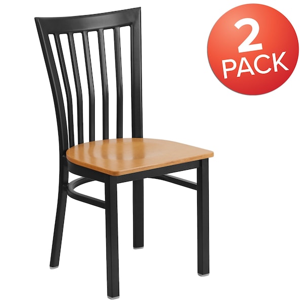 Flash Furniture Black School Chair-Nat Seat - 2-XU-DG6Q4BSCH-NATW-GG