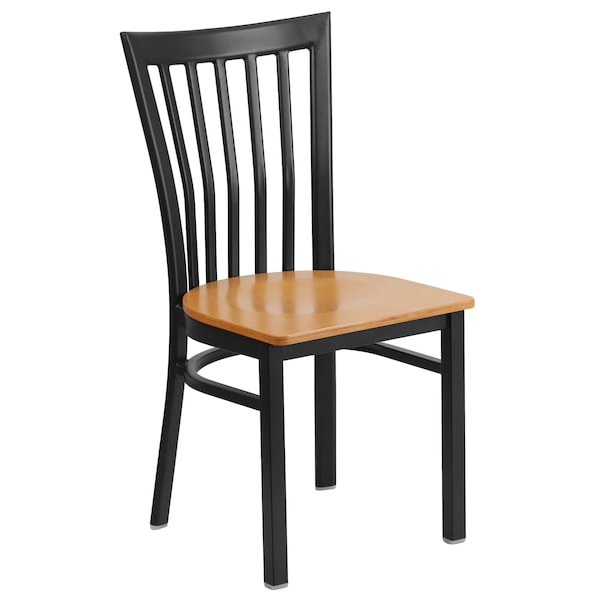 Flash Furniture Black School Chair-Nat Seat - 2-XU-DG6Q4BSCH-NATW-GG