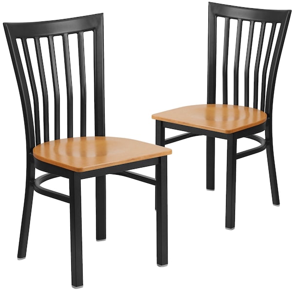 Flash Furniture Black School Chair-Nat Seat - 2-XU-DG6Q4BSCH-NATW-GG