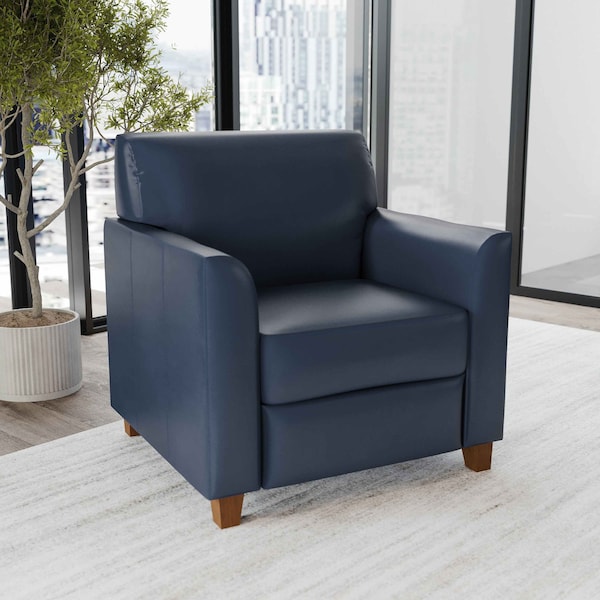 Flash Furniture HERCULES Diplomat Series Navy LeatherSoft Chair - BT-827-1-NVY-GG