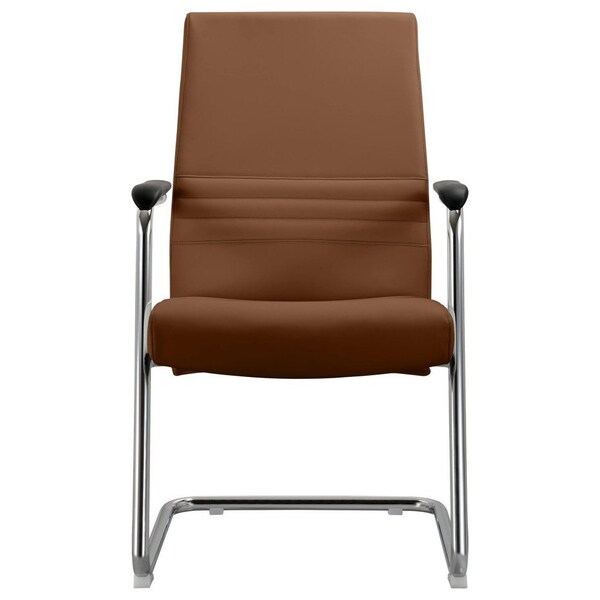 Leisuremod Aleen Office Chair in Upholstered Leather and Iron Frame, Dark Brown - AGO19DBRL