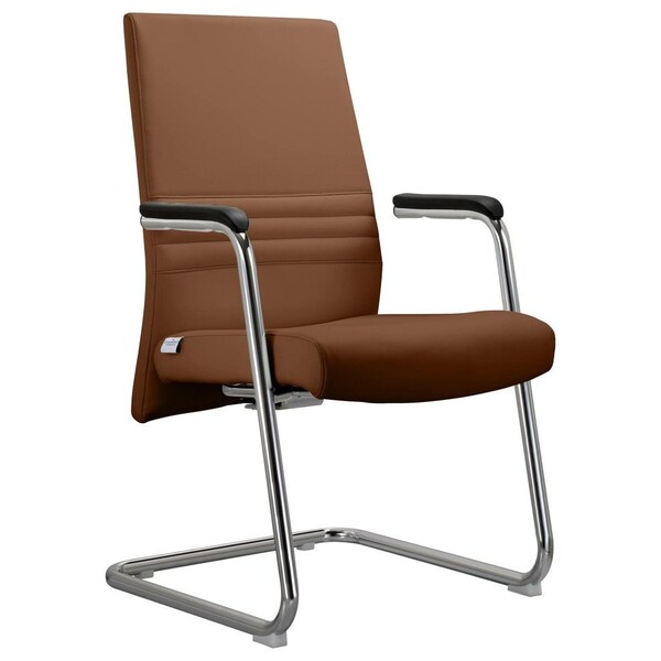 Leisuremod Aleen Office Chair in Upholstered Leather and Iron Frame, Dark Brown - AGO19DBRL