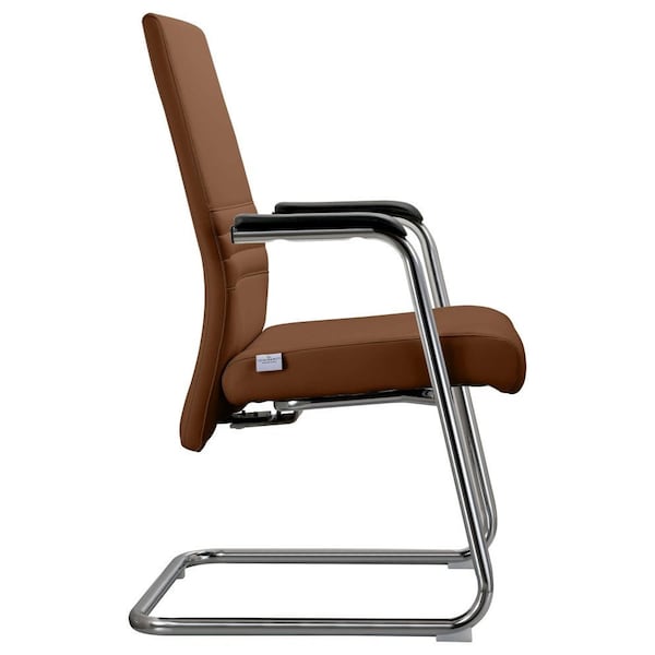 Leisuremod Aleen Office Chair in Upholstered Leather and Iron Frame, Dark Brown - AGO19DBRL