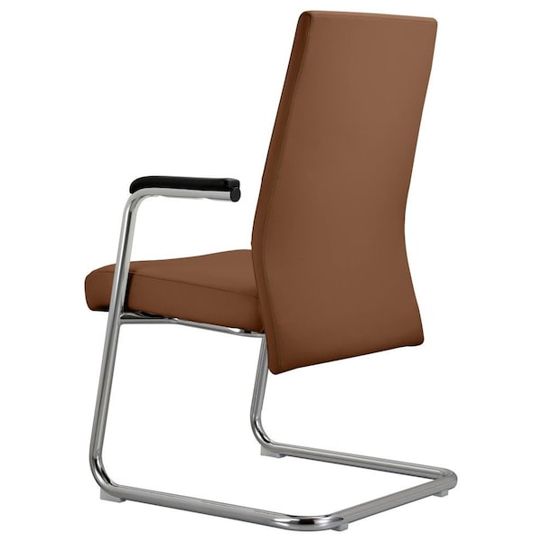 Leisuremod Aleen Office Chair in Upholstered Leather and Iron Frame, Dark Brown - AGO19DBRL