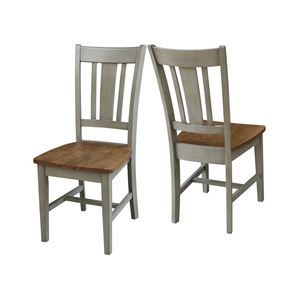 International Concepts Set of Two San Remo Splatback Chair, Hickory/Stone - C41-10P