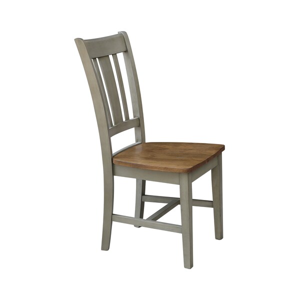 International Concepts Set of Two San Remo Splatback Chair, Hickory/Stone - C41-10P