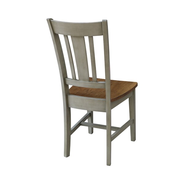 International Concepts Set of Two San Remo Splatback Chair, Hickory/Stone - C41-10P
