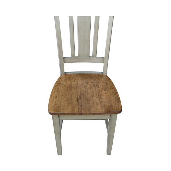 International Concepts Set of Two San Remo Splatback Chair, Hickory/Stone - C41-10P
