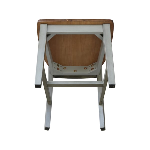 International Concepts Set of Two San Remo Splatback Chair, Hickory/Stone - C41-10P