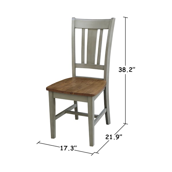 International Concepts Set of Two San Remo Splatback Chair, Hickory/Stone - C41-10P