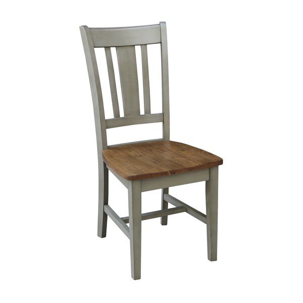 International Concepts Set of Two San Remo Splatback Chair, Hickory/Stone - C41-10P