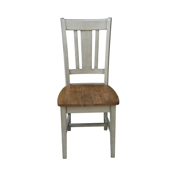 International Concepts Set of Two San Remo Splatback Chair, Hickory/Stone - C41-10P