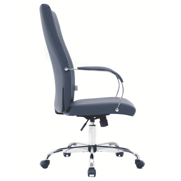 Leisuremod Sonora Modern High-Back Leather Office Chair, Navy Blue - SO19BUL