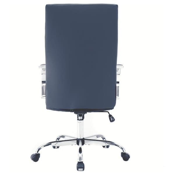 Leisuremod Sonora Modern High-Back Leather Office Chair, Navy Blue - SO19BUL