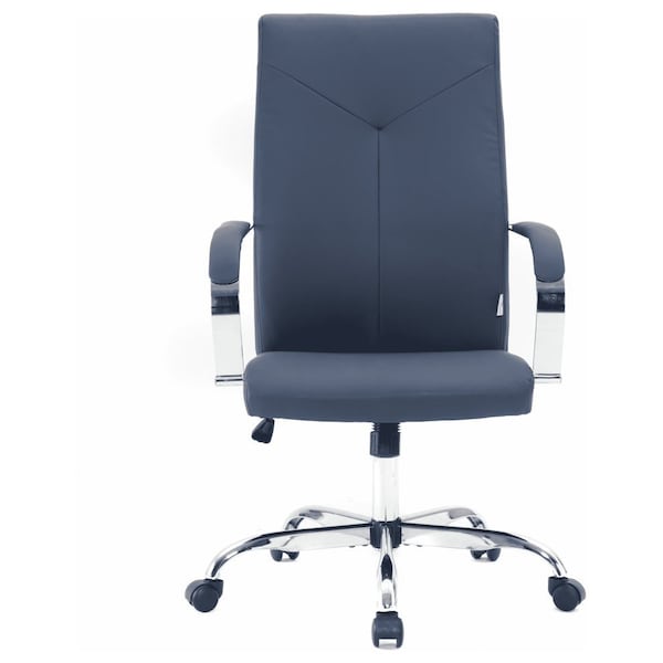 Leisuremod Sonora Modern High-Back Leather Office Chair, Navy Blue - SO19BUL