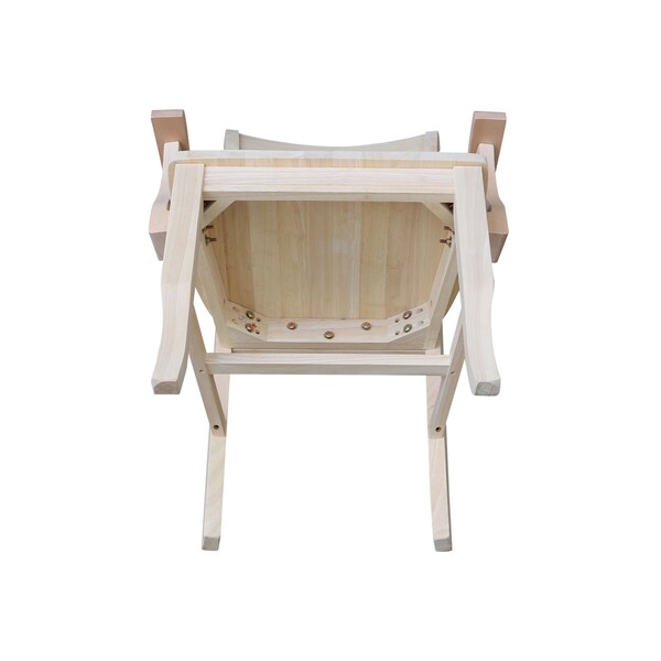 International Concepts Double X-Back Chair with Arms, Unfinished - CI-20A