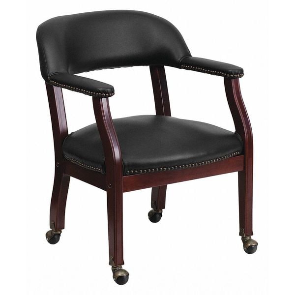 Flash Furniture Traditional Luxurious Conference Chair, Black Back, 24 in W 27" L 31-1/2" H, Upholstered Straight - B-Z100-BLACK-GG