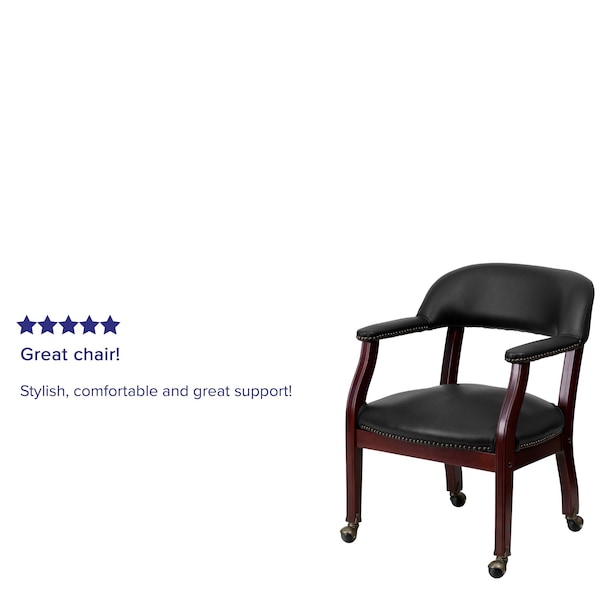 Flash Furniture Traditional Luxurious Conference Chair, Black Back, 24 in W 27" L 31-1/2" H, Upholstered Straight - B-Z100-BLACK-GG