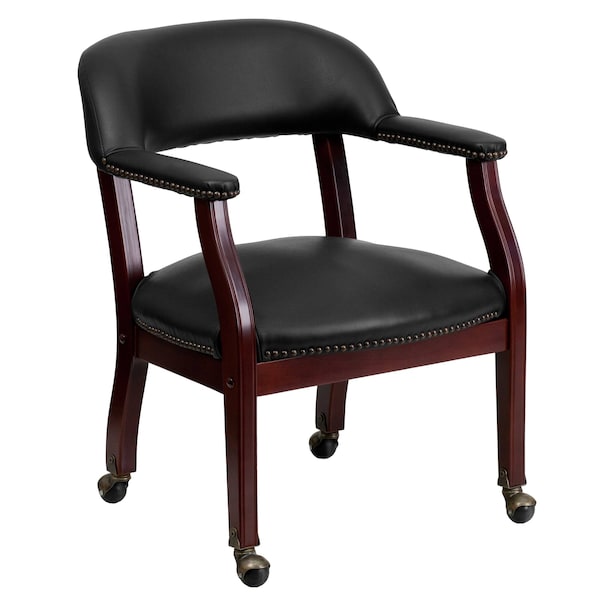 Flash Furniture Traditional Luxurious Conference Chair, Black Back, 24 in W 27" L 31-1/2" H, Upholstered Straight - B-Z100-BLACK-GG
