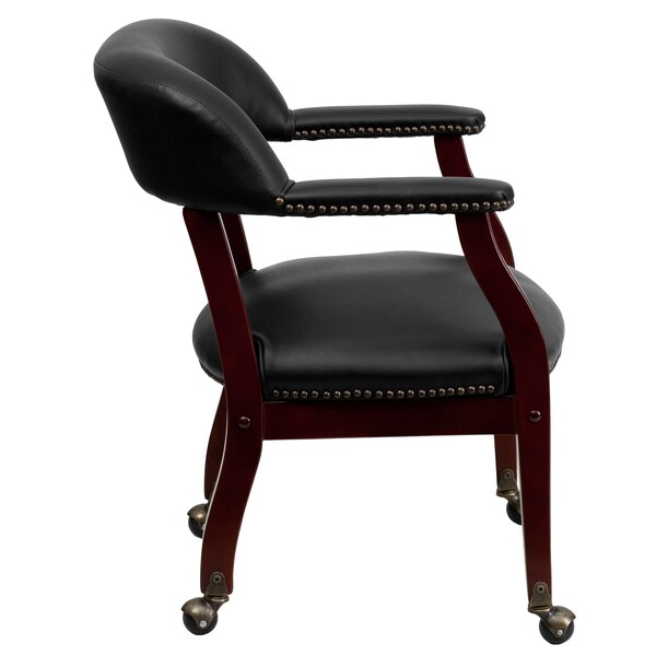 Flash Furniture Traditional Luxurious Conference Chair, Black Back, 24 in W 27" L 31-1/2" H, Upholstered Straight - B-Z100-BLACK-GG