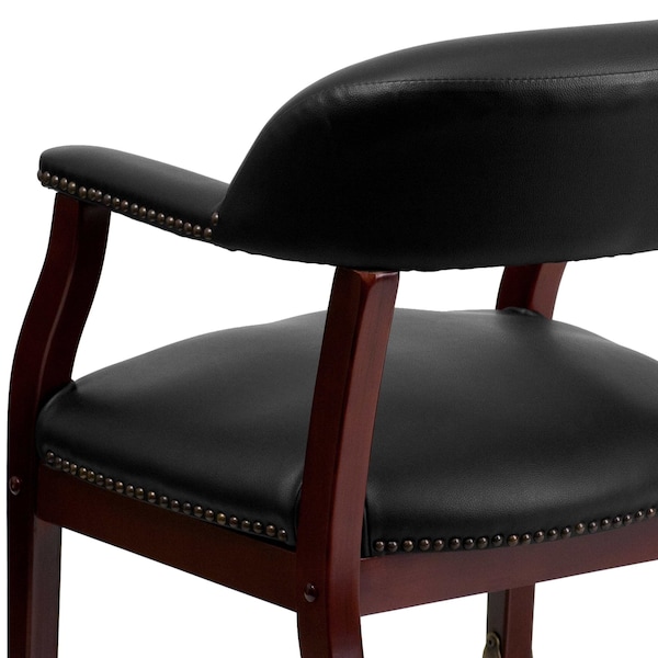 Flash Furniture Traditional Luxurious Conference Chair, Black Back, 24 in W 27" L 31-1/2" H, Upholstered Straight - B-Z100-BLACK-GG