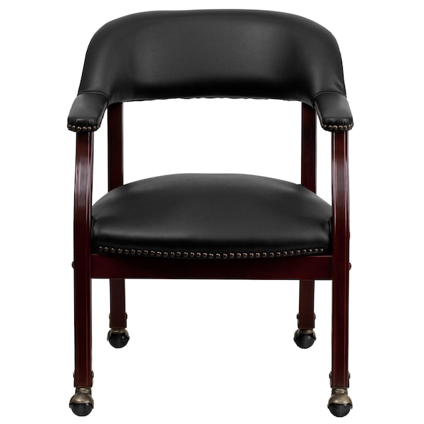 Flash Furniture Traditional Luxurious Conference Chair, Black Back, 24 in W 27" L 31-1/2" H, Upholstered Straight - B-Z100-BLACK-GG
