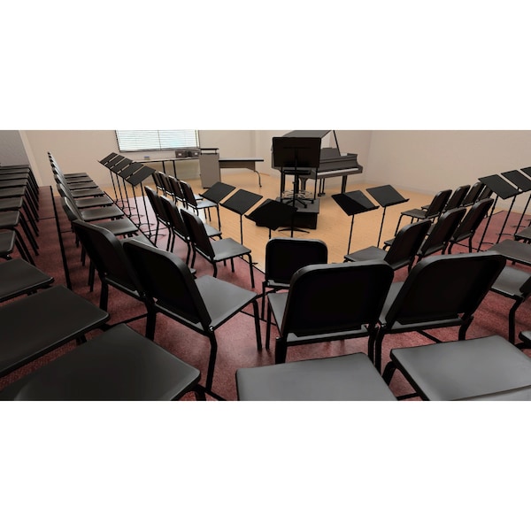 National Public Seating NPS 8200 Series Melody Music Chair, 16"H, Black - 8210-16