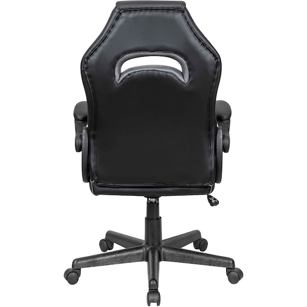 Global Industrial Racing/Gaming Chair, Mid Back, Synthetic Leather, Black/Gray - 695854GY