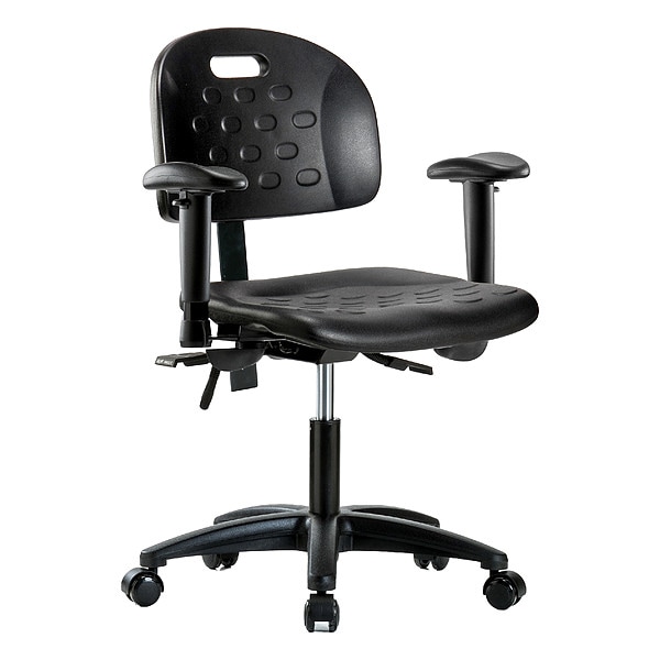 Zoro Select Ergonomic Chair Ergonomic Chair, Adjustable Arms, 17-1/4" to 22-1/2" Height, Polyurethane, Black - BR-HPDHCH-RG-T1-A1-RC-BLK