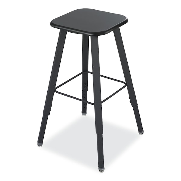 Safco AlphaBetter Adjustable-Height Student Stool, Backless, Up to 250 lb, 35.5 in. Seat Height, Black - 1205BL
