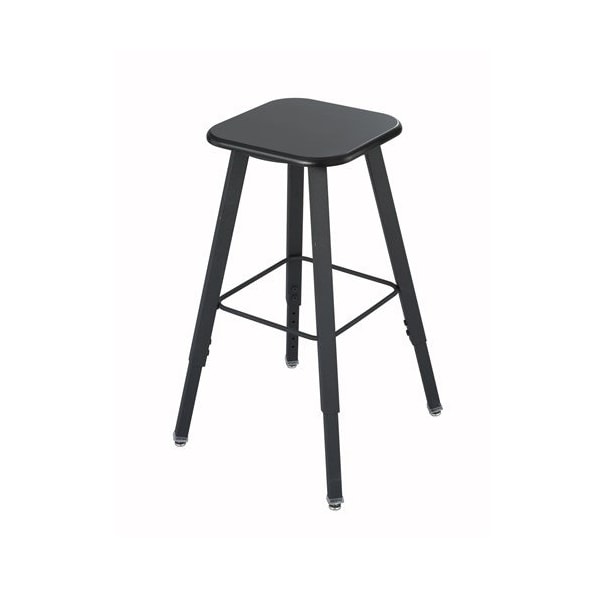 Safco AlphaBetter Adjustable-Height Student Stool, Backless, Up to 250 lb, 35.5 in. Seat Height, Black - 1205BL