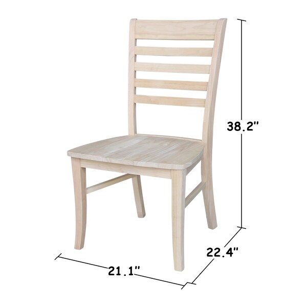 International Concepts Set of 2 Roma Ladderback Chairs, Unfinished - C-310P