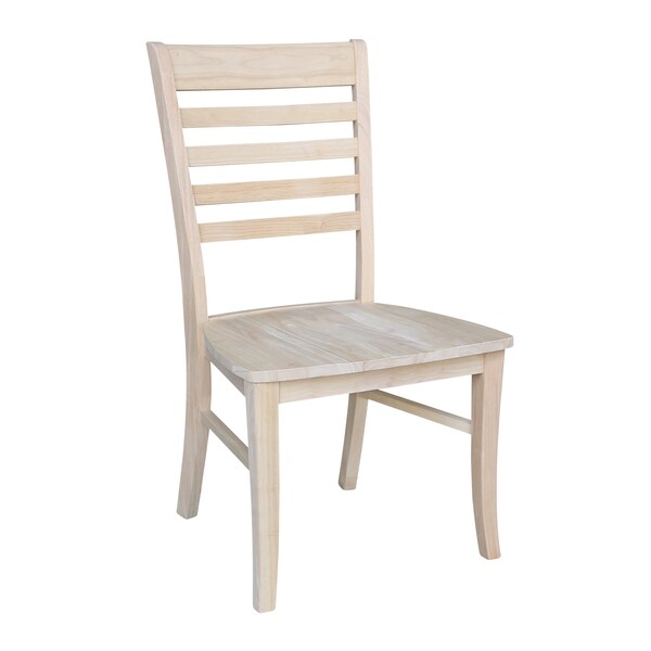 International Concepts Set of 2 Roma Ladderback Chairs, Unfinished - C-310P