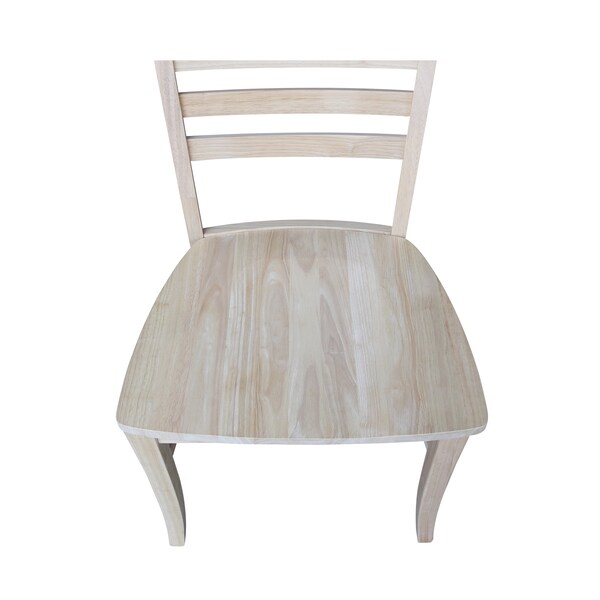 International Concepts Set of 2 Roma Ladderback Chairs, Unfinished - C-310P
