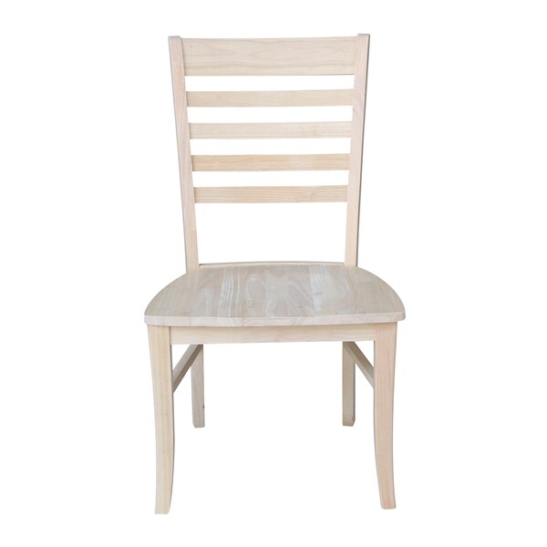 International Concepts Set of 2 Roma Ladderback Chairs, Unfinished - C-310P