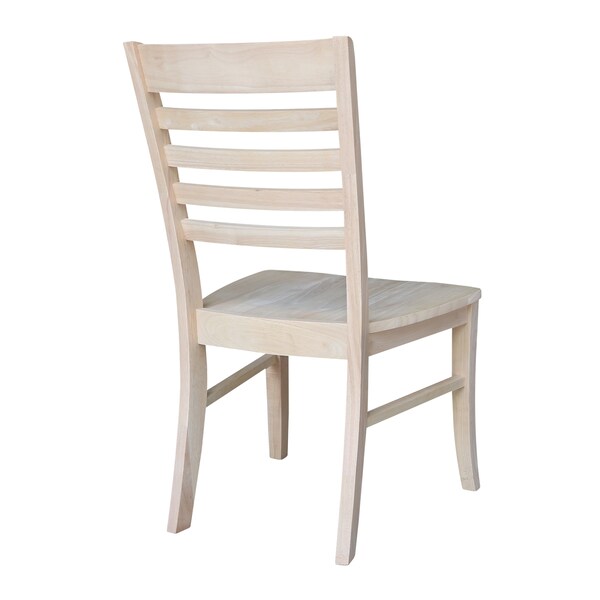 International Concepts Set of 2 Roma Ladderback Chairs, Unfinished - C-310P