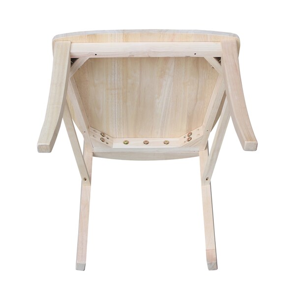 International Concepts Set of 2 Roma Ladderback Chairs, Unfinished - C-310P