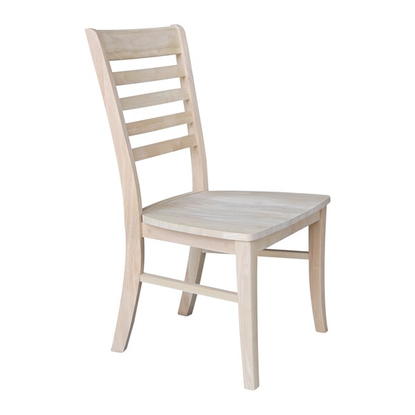 International Concepts Set of 2 Roma Ladderback Chairs, Unfinished - C-310P