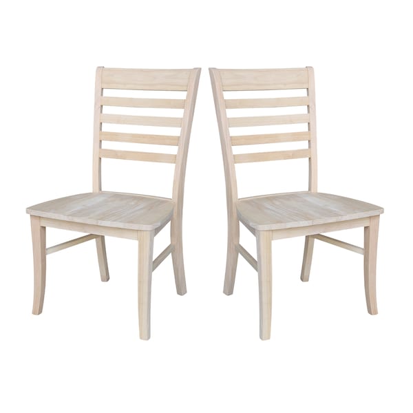 International Concepts Set of 2 Roma Ladderback Chairs, Unfinished - C-310P