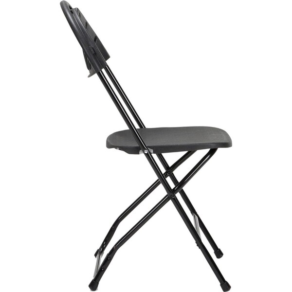 Zown Folding Chair, Stacking, Resin, Fanback, Banquet, Black, PK8 - 60542BLK8E