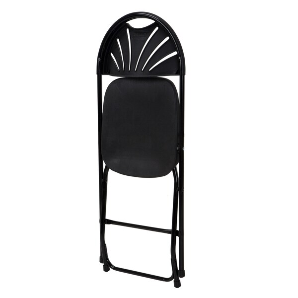 Zown Folding Chair, Stacking, Resin, Fanback, Banquet, Black, PK8 - 60542BLK8E
