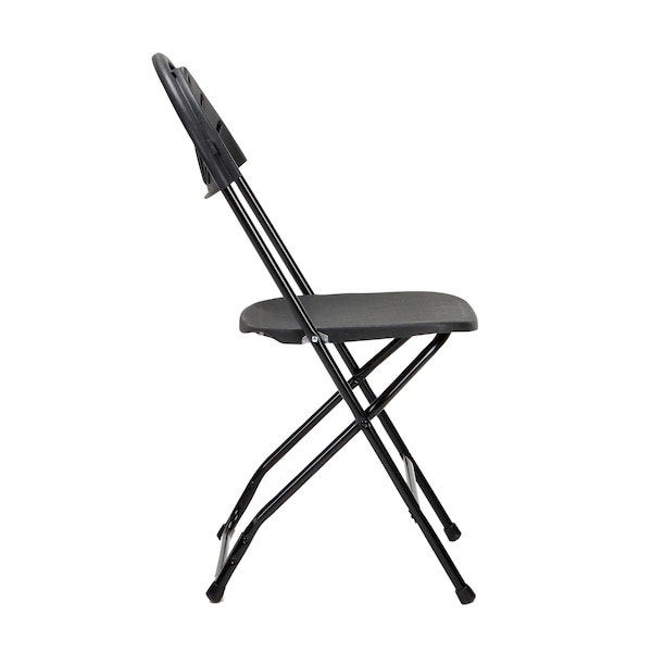 Zown Folding Chair, Stacking, Resin, Fanback, Banquet, Black, PK8 - 60542BLK8E
