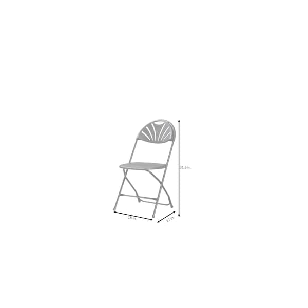 Zown Folding Chair, Stacking, Resin, Fanback, Banquet, Black, PK8 - 60542BLK8E