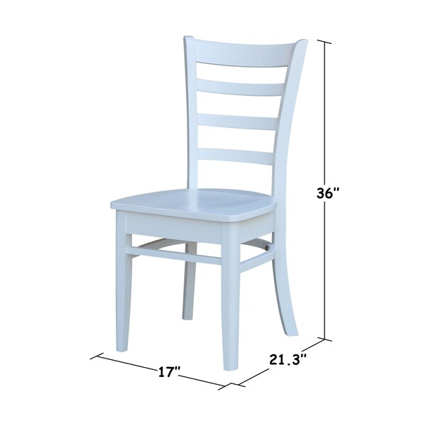 International Concepts Set of 2 Emily Side Chairs, White - C08-617P