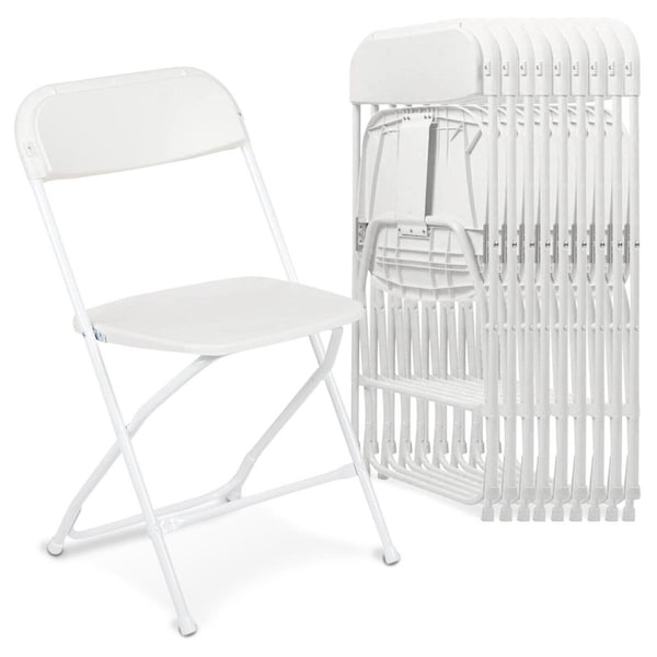 S Store Plastic Folding Stackable Chairs Seat -Office Home Event Wedding Party, 10PK - 353457951191