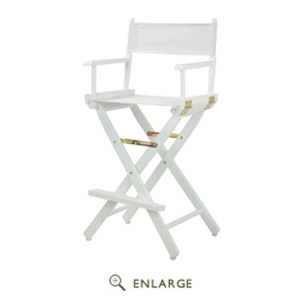 Casual Home 230-01-021-29 30 in. Directors Chair White Frame with White Canvas - 230-01/021-29